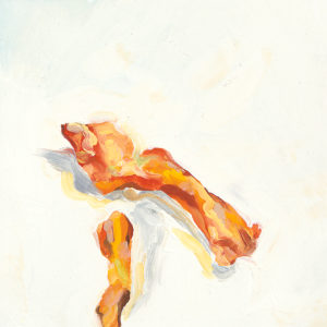 small oil painting of two cheetos representing penises